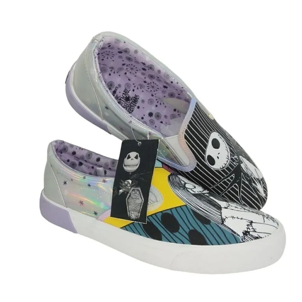 Nightmare Before Christmas Womens NEW w/Tags Black & Silver Sneakers - sz. 7 1/2